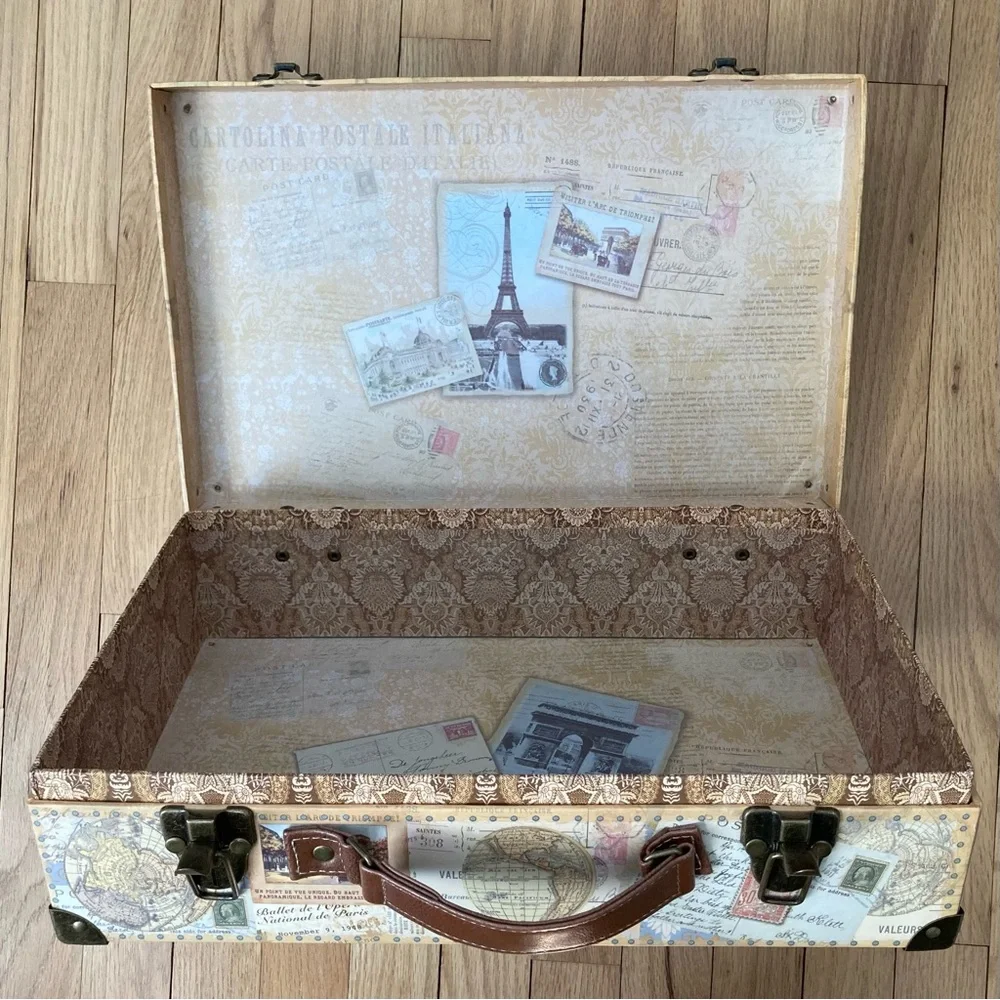 “Punch Studio Kirshner Decorative Arts ” Paris Postcards Paperboard Suitcase